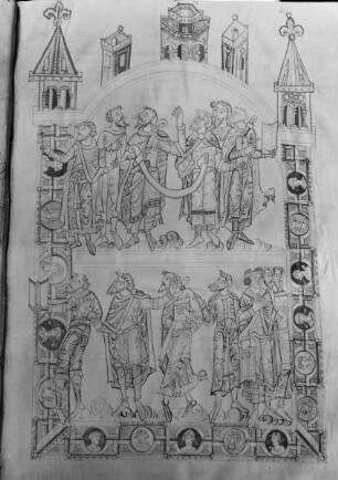 Augustinus, De Civitate Dei — Gelehrte im Gespräch, Folio 4recto