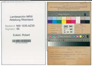 Entnazifizierung Robert Eckert , geb. 11.12.1888 (Bergmann)