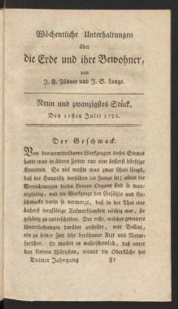Neun und zwanzigstes Stück