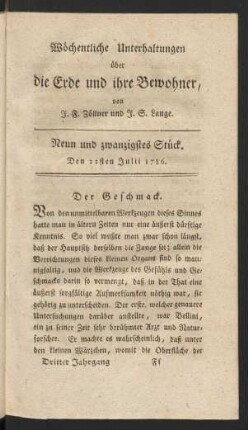 Neun und zwanzigstes Stück
