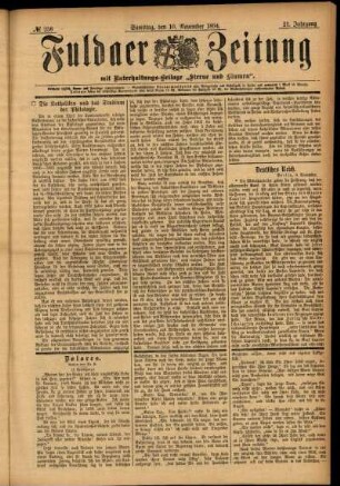 Ausgabe vom Samstag, den 10. November 1894.