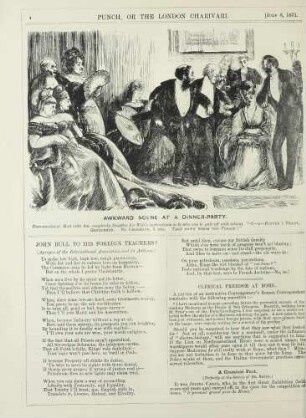 Awkward scene at a dinner-party