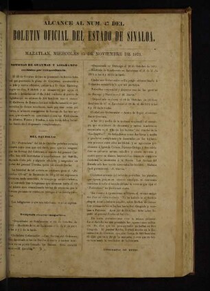 Alcance Al Num. 47 del Boletin Oficial del Estado de Sinaloa