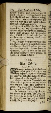 XXII. Vom Gebeth.