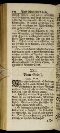 XXII. Vom Gebeth.