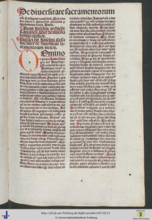 De diversitate sacramentorum.