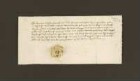1448.12.12. Henricus Siffridi, Kanoniker der Kirche St. Petrus und Andreas in Paderborn bestätigt Bürgermeister, Rat und Gemeinheit der Stadt Lemgo den Empfang von 20 rh. Gulden jährlicher Rente.