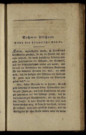 Sechster Abschnitt - Ueber die öffentliche Stärke