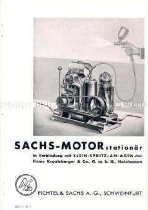 Stationärer Sachs-Motor für Kleinspritzanlagen