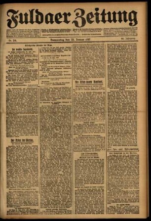 Ausgabe vom Donnerstag, den 25. Januar 1917.