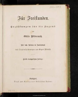 Für Freistunden : Erzählungen für die Jugend