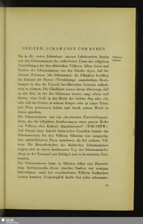 Geister, Schamanen Und Bären