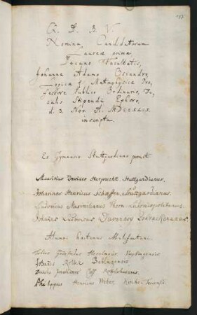 Baccalaurii (Candidati laureae primae), 1749-1819.