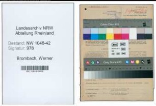Entnazifizierung Werner Brombach , geb. 19.07.1912 (Angestellter)