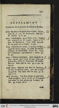 Supplement à l’article du Capitaine Guillaume Baillie