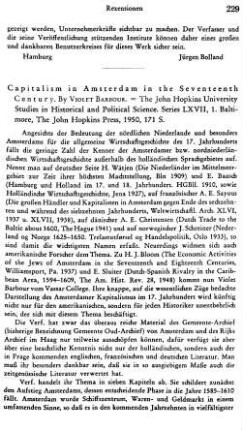 Barbour, Violet :: Capitalism in Amsterdam in the Seventeenth Century, (The John Hopkins University Studies in Historical and Political Science, 67,1) : Baltimore, Hopkins, 1950
