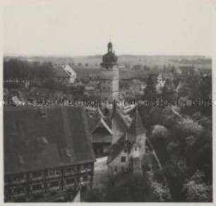 Dinkelsbühl, Blick vom Grünen Turm zum Segringer Tor