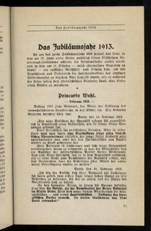 71-76, Das Jubiläumsjahr 1913