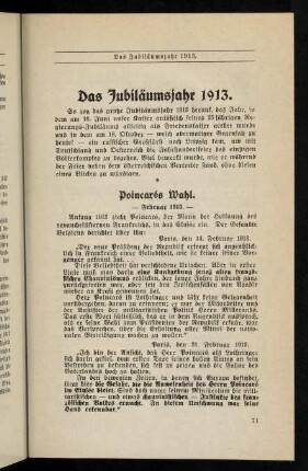 71-76, Das Jubiläumsjahr 1913