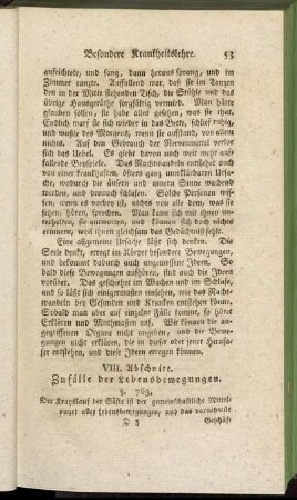 VIII. Abschnitt. Zufälle der Lebensbewegungen