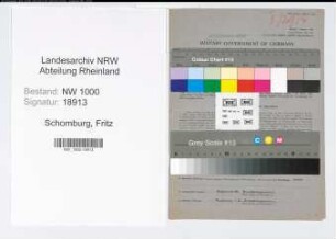 Entnazifizierung Fritz Schomburg, geb. 08.06.1900 (Dentist)