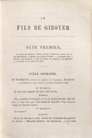 Le fils de Giboyer : comédie en cinq actes en prose