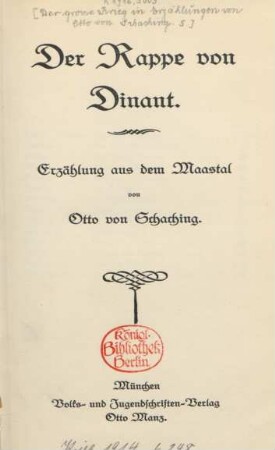 Bd. 5: Der Rappe von Dinant : Erzählung aus dem Maastal