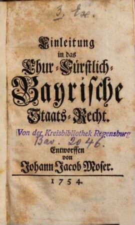 Einleitung in das Chur-Fürstlich-Bayrische Staats-Recht