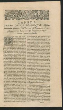 Caput I. Verba Coenae Dominicae ...