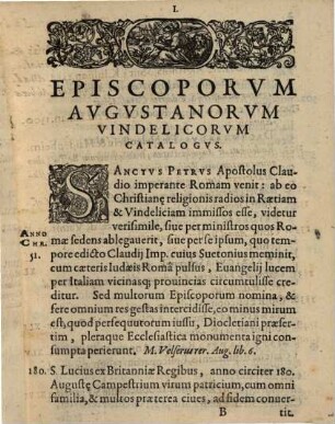 Episcoporum Augustanorum Vindelicorum Catalogus