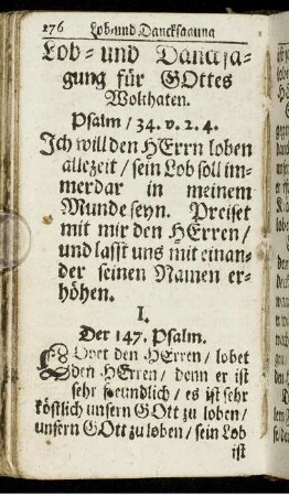 Lob- und Dancksagung für Gottes Wolthaten.