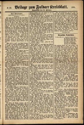 Zweite Ausgabe vom Samstag, den 15. Februar 1896.