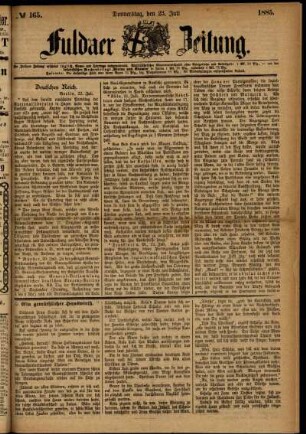Ausgabe vom Donnerstag, den 23. Juli 1885.