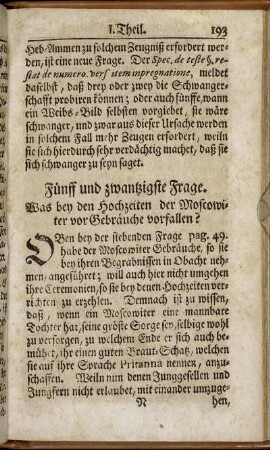 Fünff und zwantzigste Frage.