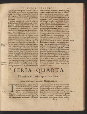 Feria Quarta Dominicae tertiae quadragesimae.
