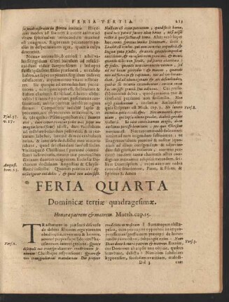 Feria Quarta Dominicae tertiae quadragesimae.