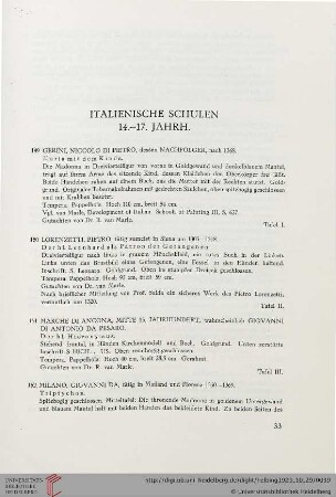 Italienische Schulen 14.-17. Jahrh. (Nr. 149-175)