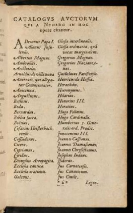 1r-1v, Catalogus Auctorum