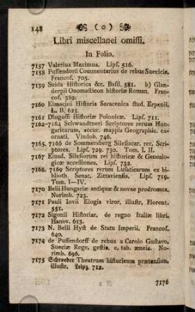 148-159, Libri miscellanei omissi.