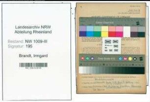 Entnazifizierung Irmgard Brandt , geb. 25.10.1921 ()