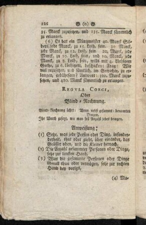 Regula Coeci, oder Blind-Rechnung.