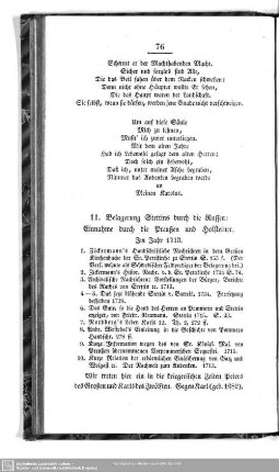 11. Belagerung Stettins durch die Russen. Einnahme durch die Preußen und Holsteiner. Im Jahr 1713