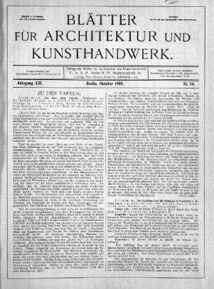 No. 10, Oktober 1908