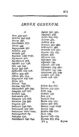 Index generum