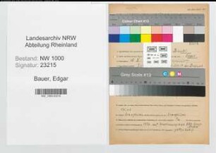 Entnazifizierung Edgar Bauer, geb. 15.05.1910 (Techniker)