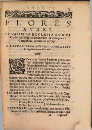 Flores aurei : ex variis in ecclesia catholica insignitis doctoribus, et ex cathechismo praecipue excerpti