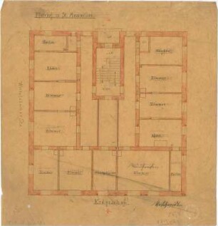 Schmidt, Heinrich von; München; St. Maximilian - Pfarrhof (Grundriss EG)