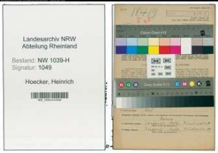 Entnazifizierung Heinrich Hoecker , geb. 19.10.1891 (Tischler)