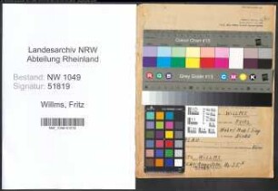Entnazifizierung Fritz Willms , geb. 15.11.1883 (Bankangestellter)