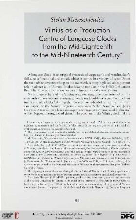 40: Vilnius as a production centre of longcase clocks from the mid-eighteenth to the mid-nineteenth century